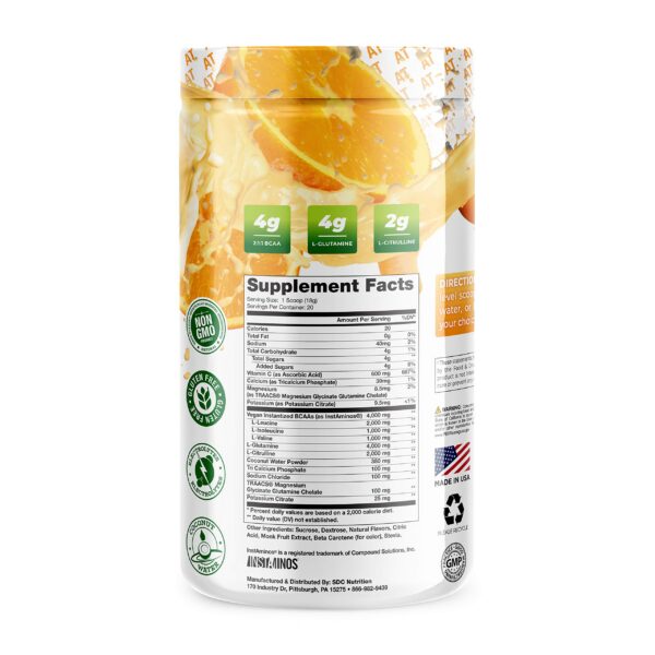 Etiqueta nutricional y sabor Naranja Crema
