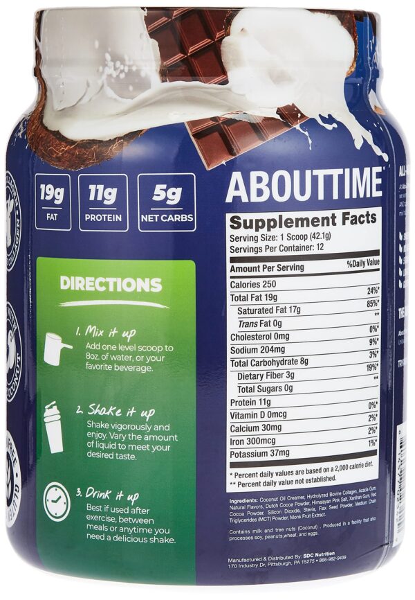 Muestra de ingredientes en Keto Shake