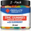 Información nutrimental Absolute Immunity gomitas zinc y saúco