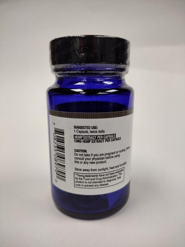 Etiqueta frontal de cápsulas de cáñamo