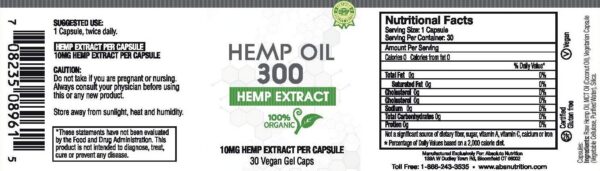 Etiqueta de Hemp Oil Capsules