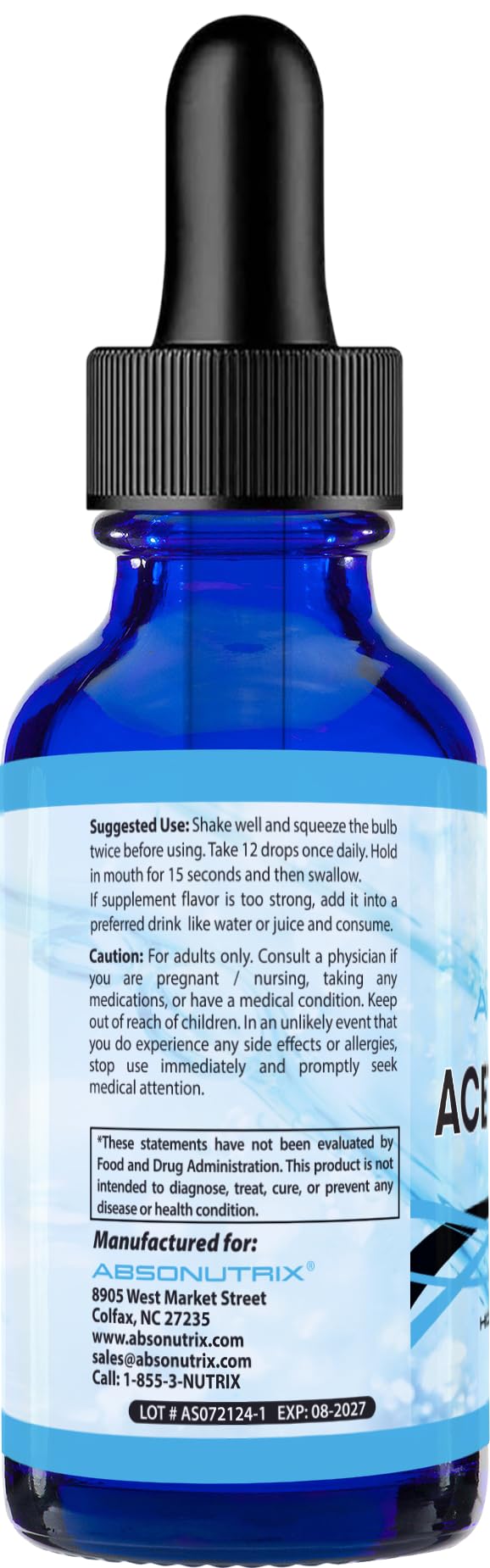 Etiqueta del producto en botella