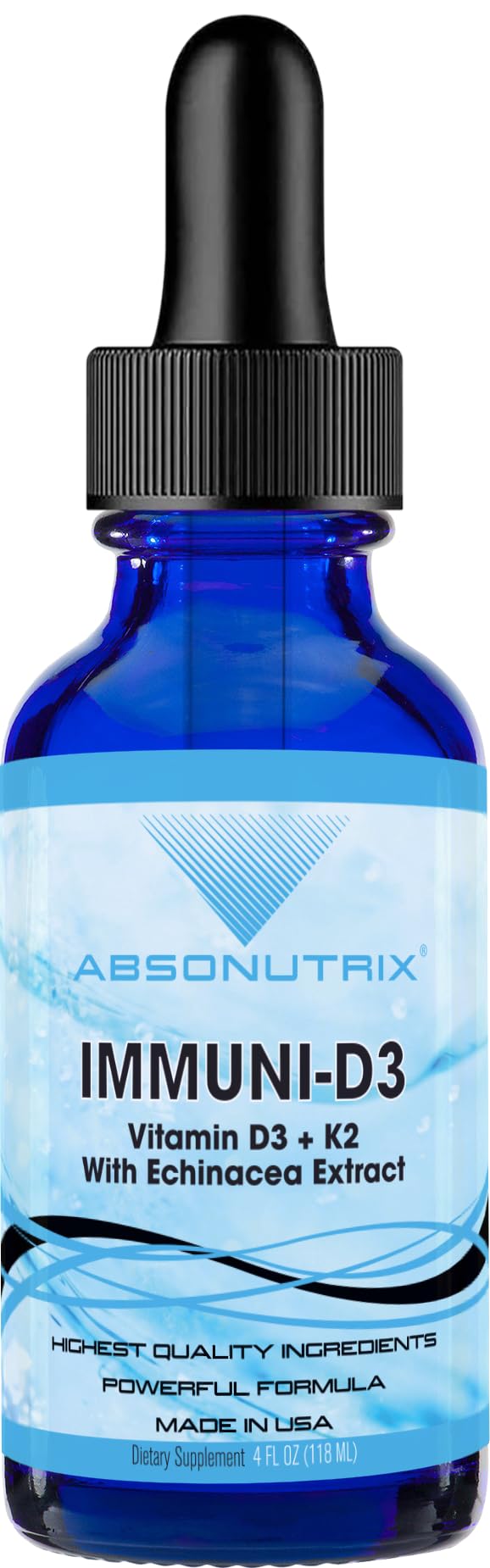 Version 1.0.0 Frasco de Absonutrix Immuni-D3 con etiqueta