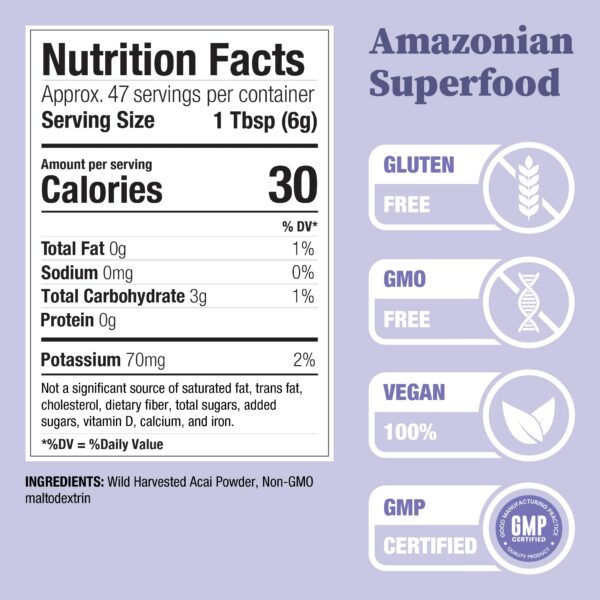 Polvo de acai en textura fina