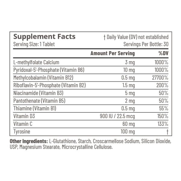 Accentrate Neuro suplemento metilado para enfoque y memoria