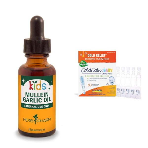 Frasco de aceite de ajo y gordolobo para niños Herb Pharm