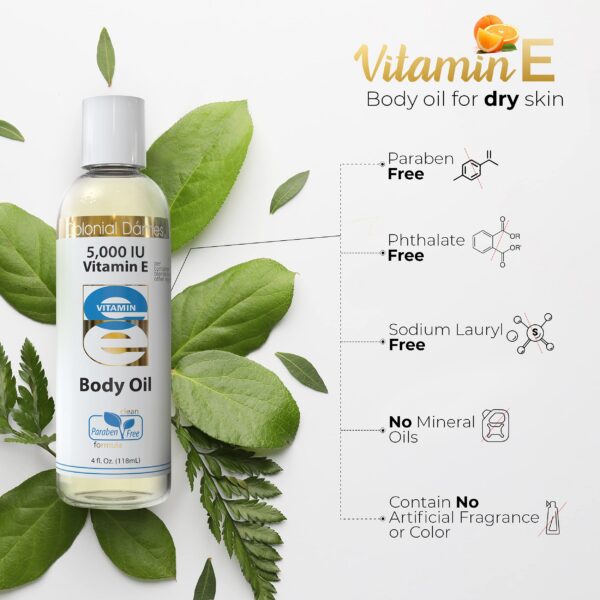 Aceite corporal vitamina E hidratante vegano