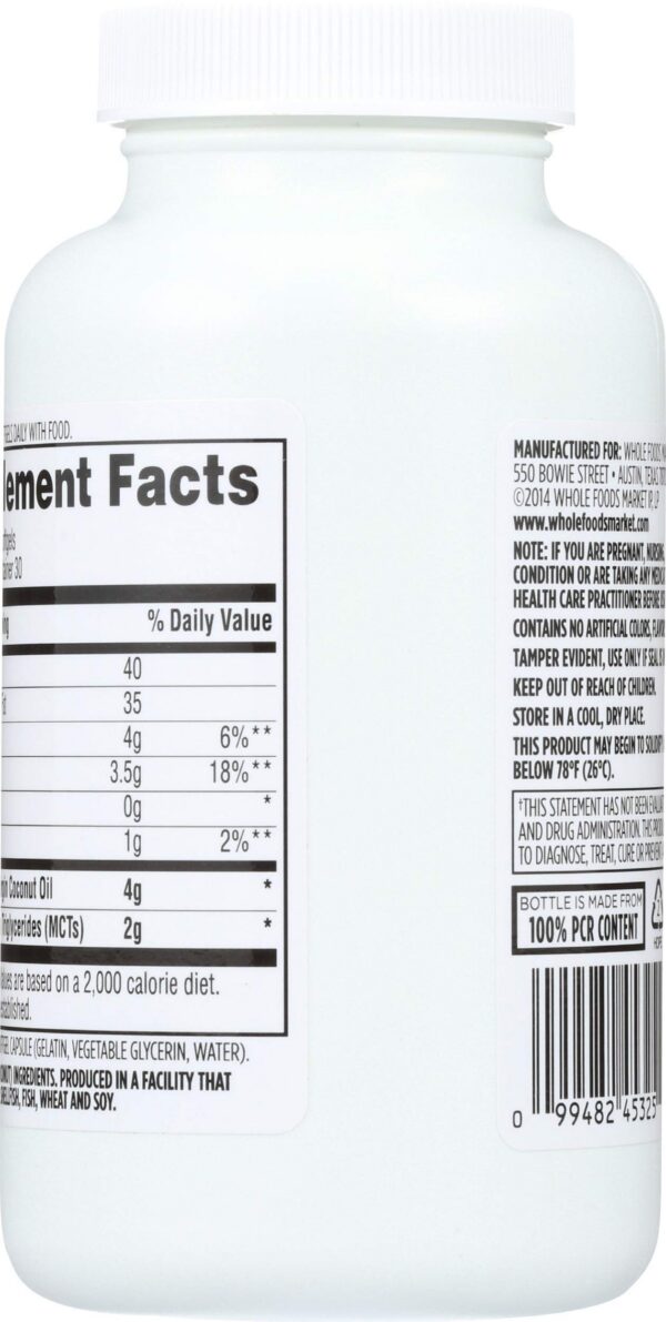 Etiqueta del frasco de aceite de coco