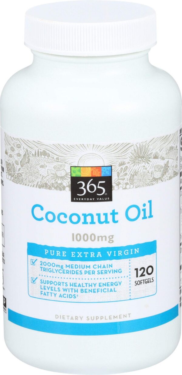 Frasco de aceite de coco en softgels