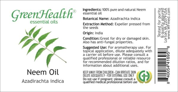 aceite de neem natural 100 por ciento puro GreenHealth