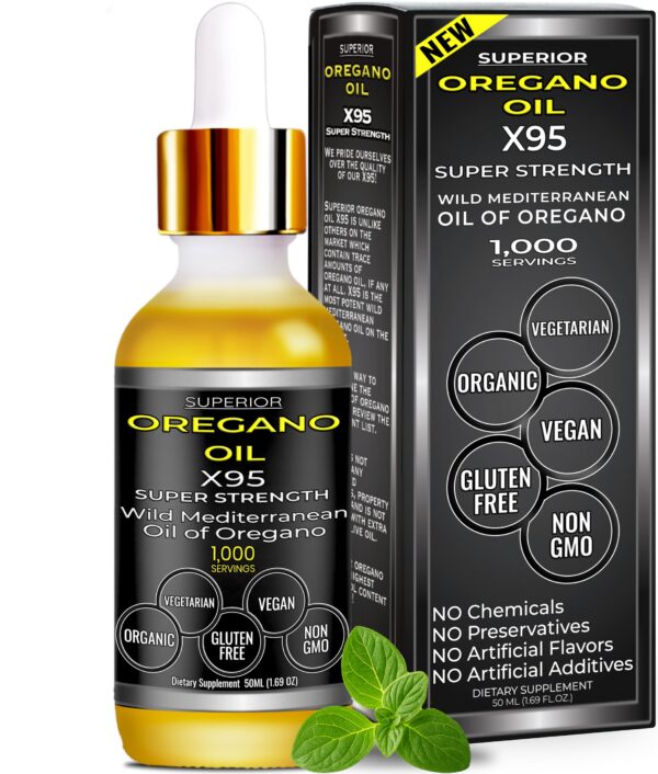 Botella de aceite de orégano silvestre mediterráneo X95