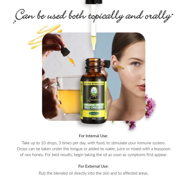 Aceite esencial de orégano Louianna con antioxidantes naturales