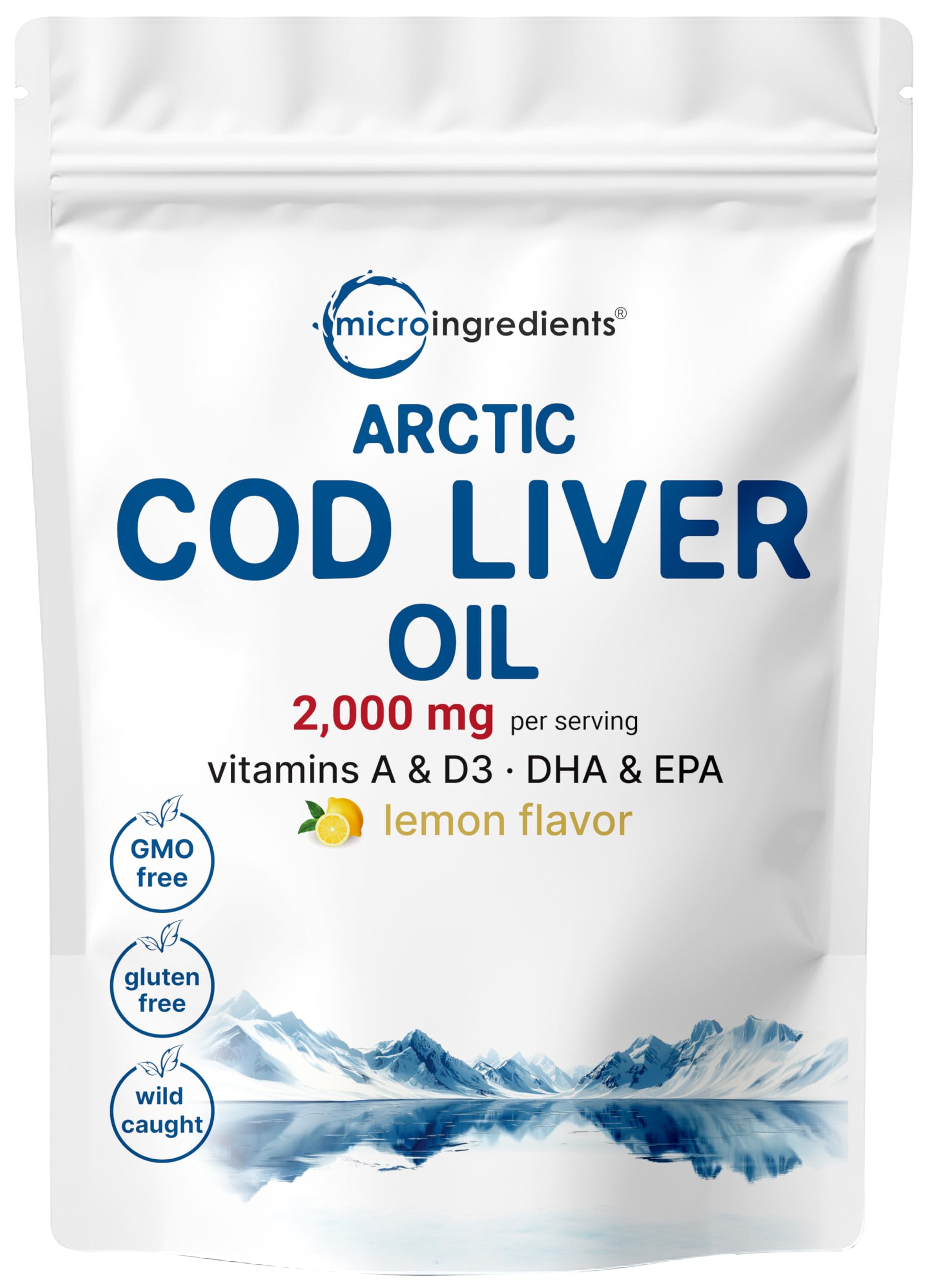 Micro Ingredients Cod Liver Oil, 2000 mg