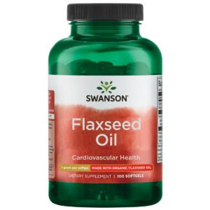 Aceite de linaza Swanson - botella de 100 cápsulas blandas