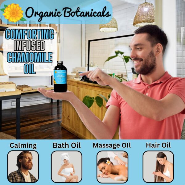 Aceite de manzanilla calmante para baño relajante y piel