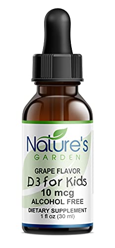 Version 1.0.0 Frasco de aceite mct con vitamina d3 para niños sabor uva 1 oz