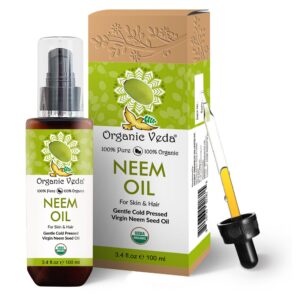 Aceite de neem orgánico Veda botella frontal