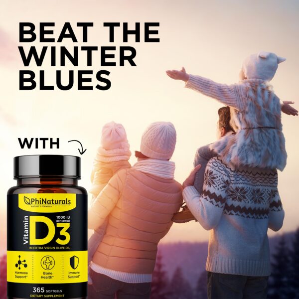 Aceite oliva extra virgen base capsulas vitamina D3 PhiNaturals