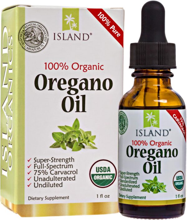 Aceite de orégano orgánico Island Nutrition gota líquida pura