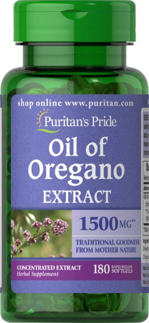 Aceite de orégano Puritan's Pride 150 mg cápsula blanda lateral
