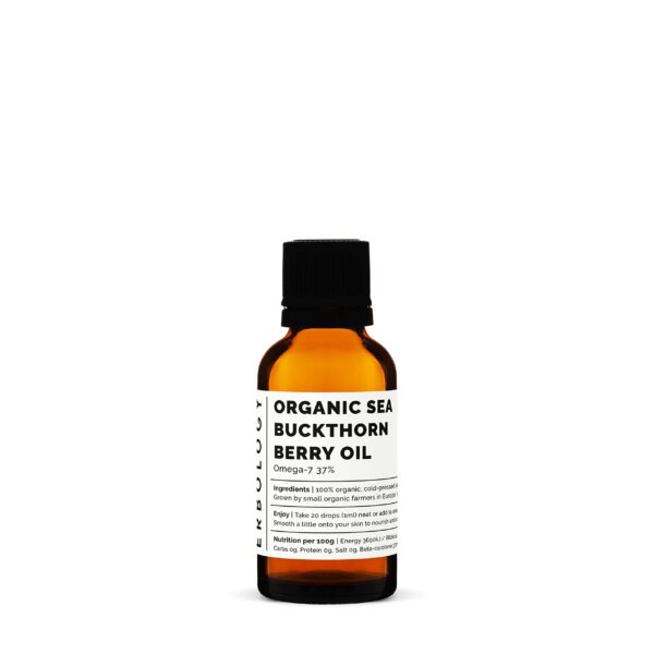 Version 1.0.0 Aceite orgánico espino amarillo Erbology botella vidrio 1 onza