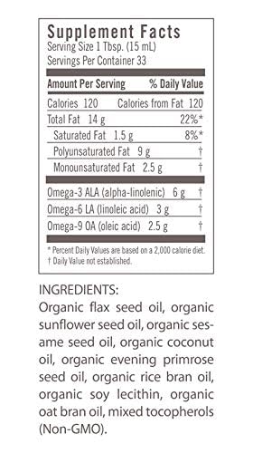 Version 1.0.0 Aceite orgánico Omega 369 Flora con etiqueta frontal