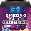 Frasco de aceite de pescado Omega-3 Health Nutrition Naturals