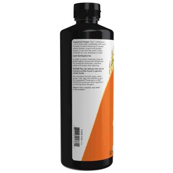 Aceite de semilla de lino en botella de 24 onzas NOW Foods
