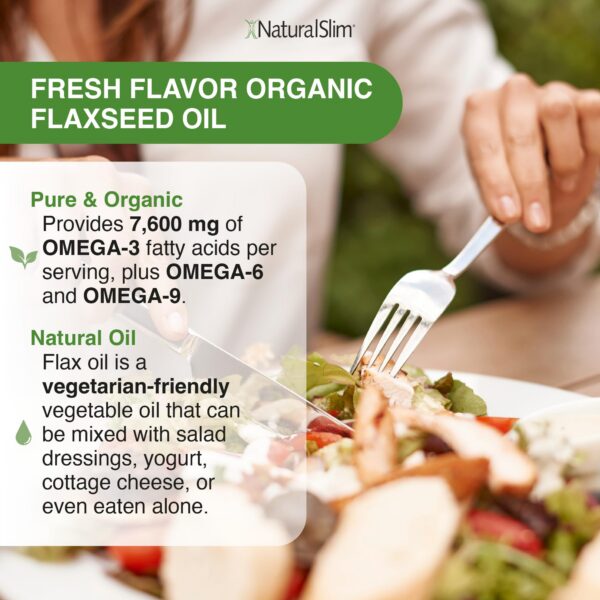 Aceite vegetal natural para cocina NaturalSlim linaza 16 oz