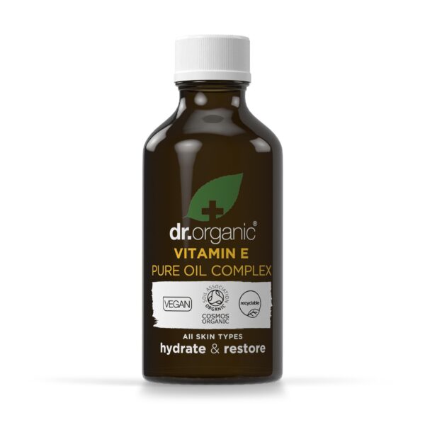 Aceite vitamina e Dr. Organic hidratante para piel seca