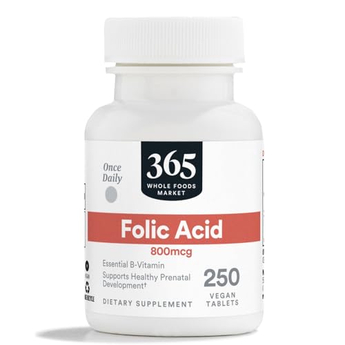 Ácido fólico 800MCG 250 tabletas 365 Whole Foods Market