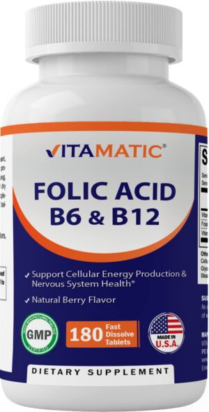 Ácido fólico b12 b6 tabletas disolución rápida Vitamatic paquete