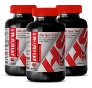 Version 1.0.0 Ácido fólico con B12 suplemento natural anti canas 3 botellas