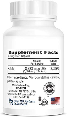 Ácido fólico información nutricional y etiquetado