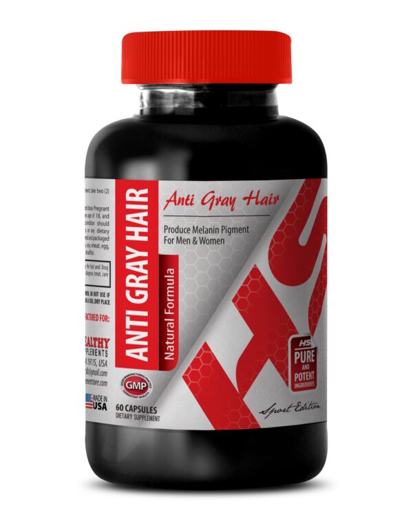 Ácido fólico suplemento anti canas Healthy Supplements frasco 60 cápsulas