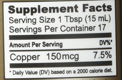 Etiqueta con especificaciones de cobre coloidal