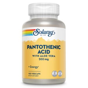 Ácido pantoténico 500 mg SOLARAY vitamina B5 cápsulas veganas