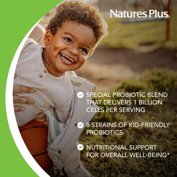 Suplemento AcidophiKidz NaturesPlus masticables sabor a baya