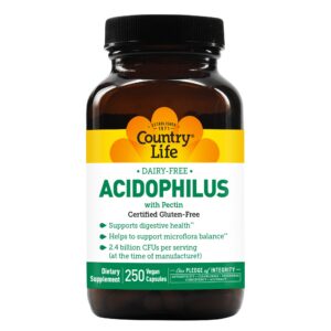 Cápsulas probióticas Acidophilus Country Life 250 veganas