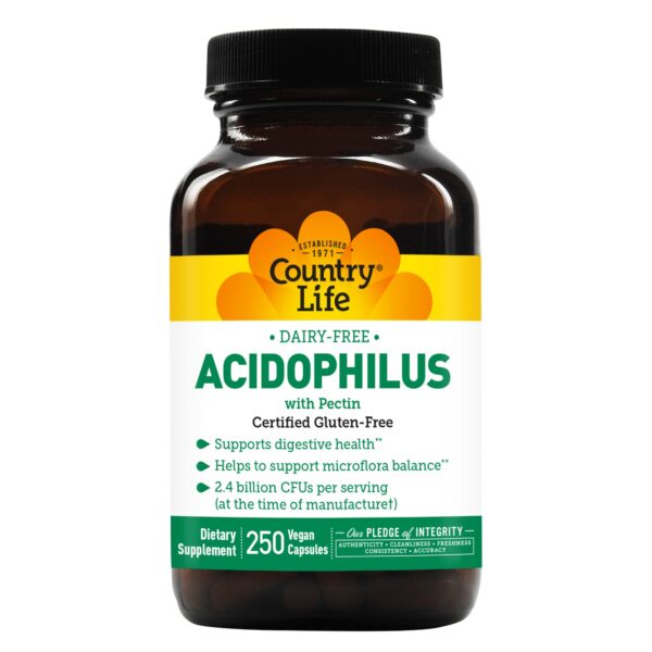 Cápsulas probióticas Acidophilus Country Life 250 veganas