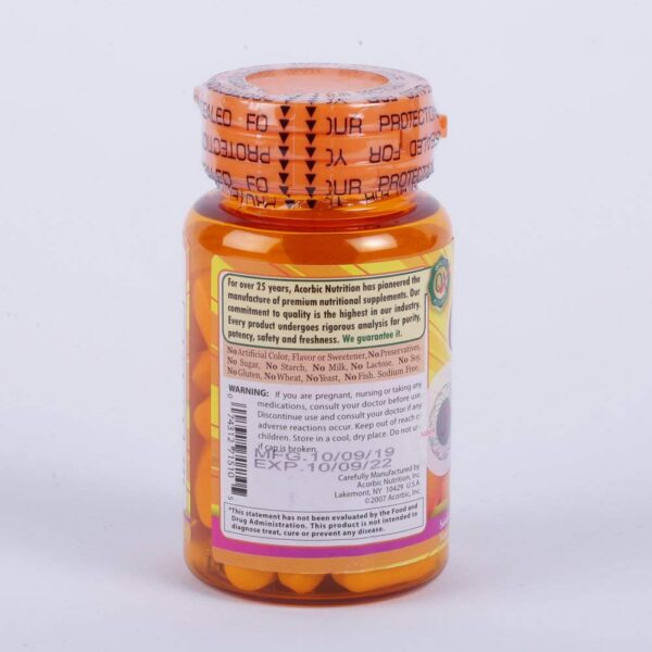 Etiqueta de Acorbic Vitamin C 1000 mg