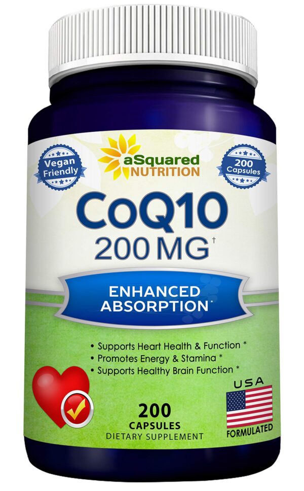 Etiqueta frontal CoQ10 polvo vegano 200 mg