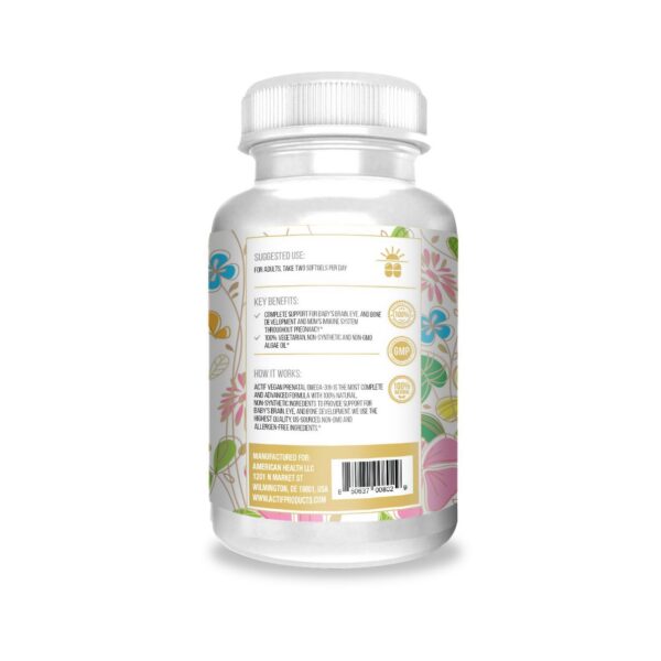Etiqueta y cápsulas Actif Omega-3 prenatal
