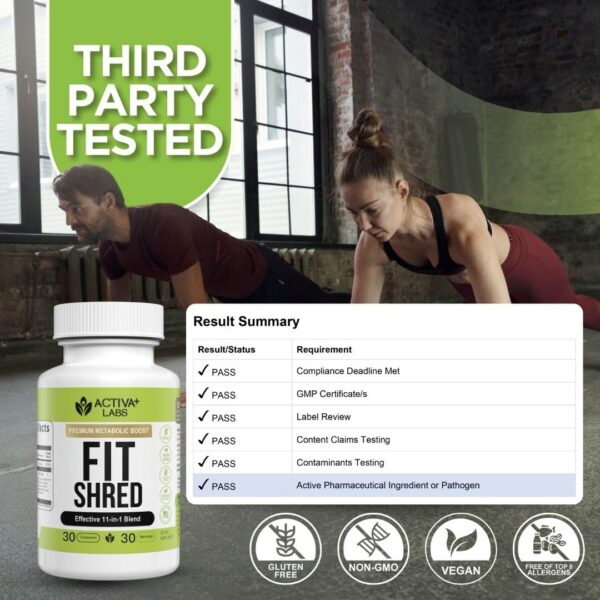 Etiqueta frontal de Fit Shred