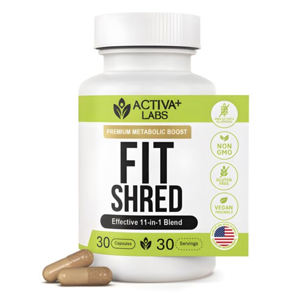Frasco de ActivaLabs Fit Shred con etiqueta