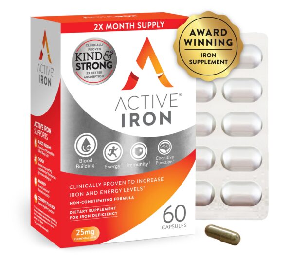 Version 1.0.0 Active Iron 25 mg cápsulas frente de envase