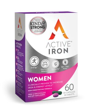 Version 1.0.0 Active Iron frasco con etiqueta frontal