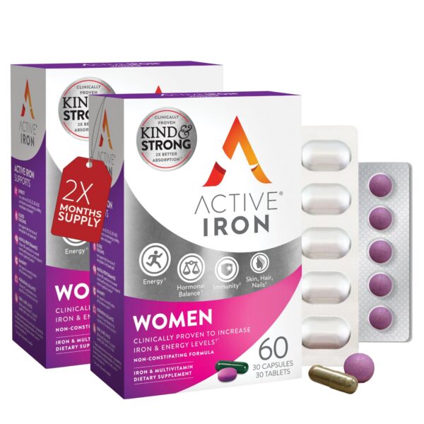 Active Iron frasco con cápsulas y tabletas