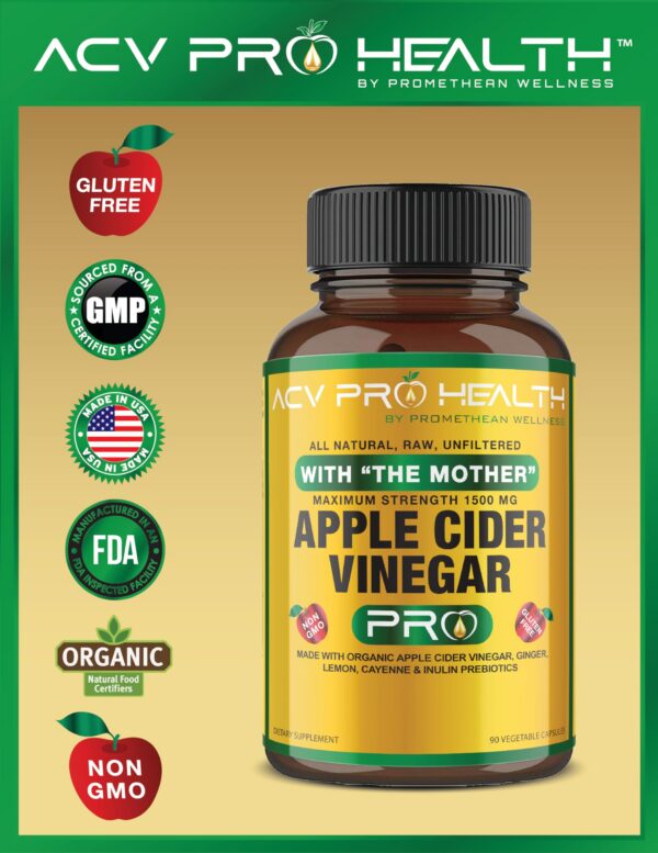 ACV Pro detox natural con jengibre y cayena cápsulas premium