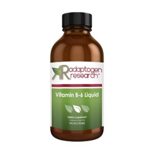 Version 1.0.0 Adaptogen Research Vitamina B6 líquido etiqueta frontal